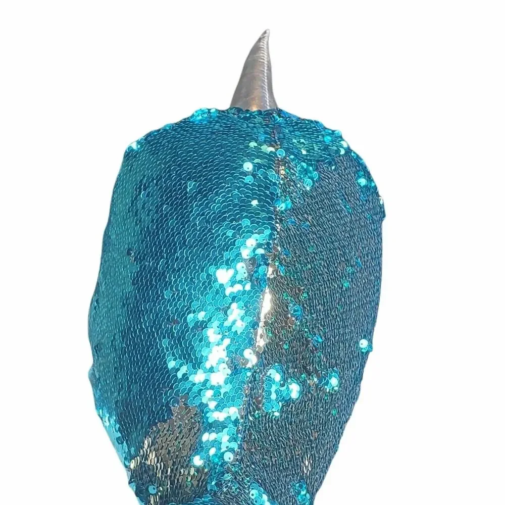 Dan Dee Collectors Choice Narwhal Whale 2 sided sequin sparkles Large plush